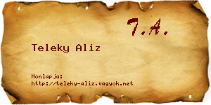 Teleky Aliz névjegykártya